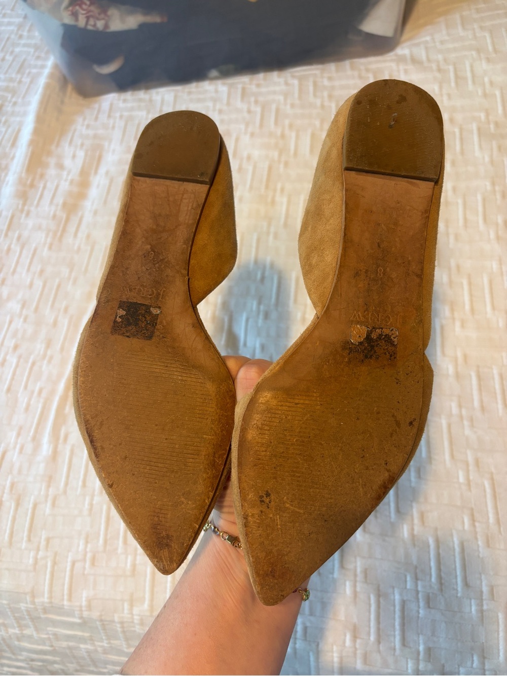 J. Crew Women’s Tan Suede Pointed-Toe D’Orsay Flats - Picture 2 of 2